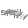 thumbnail image 6 of Newest Twin over Full Bunk Bed with Trundle & Storage Staircase, Classic Solid Wood Frame with Drawers, Gray, 6 of 13