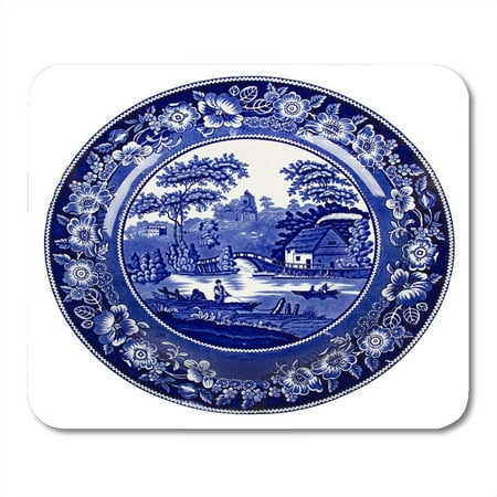- KDAGR Pottery Blue Delft Very Old Dutch Plate White Porcelain Antique Mousepad Mouse Pad Mouse Mat 9x10 inch