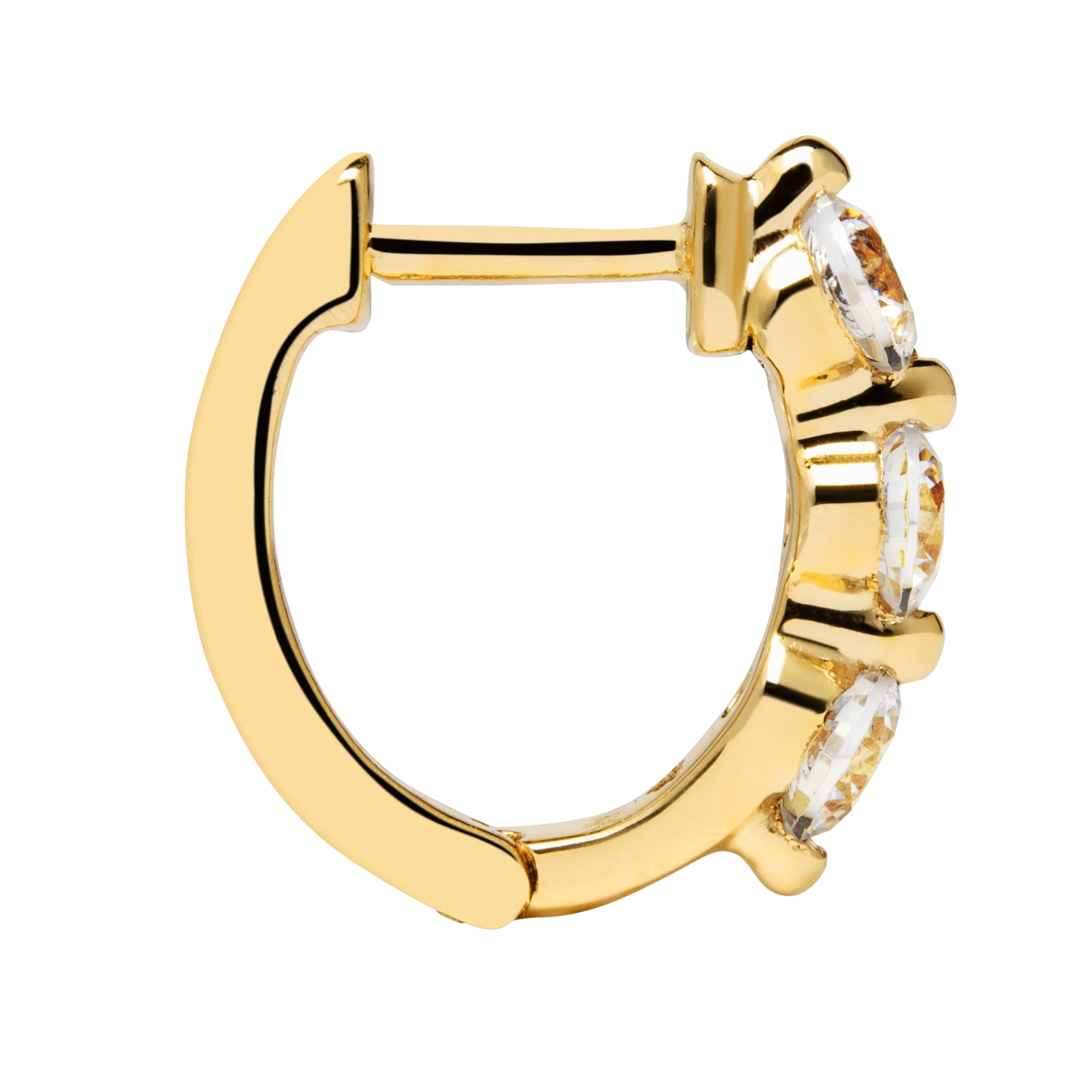 Solid 14k Yellow Gold CZ Circle Dangle Earrings Huggies w/ Chain Hanging Fashion Style Polished 40 mm Solid 14k Yellow Gold CZ Circle Dangle Earrings Huggies w/ Chain Hanging Fashion Style Polished 40 mm
