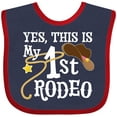 thumbnail image 3 of Inktastic Yes, This is My 1st Rodeo Cowboy Hat and Lasso Boys or Girls Baby Bib, 3 of 4