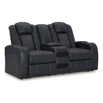 Bowery Hill Contemporary Sapphire Power Reclining Loveseat with Console