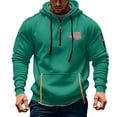 thumbnail image 5 of Sweat à Capuche pour Hommes, Sport Décontracté, avec Poche Imprimée et Demi-Fermeture Éclair, 5 of 5