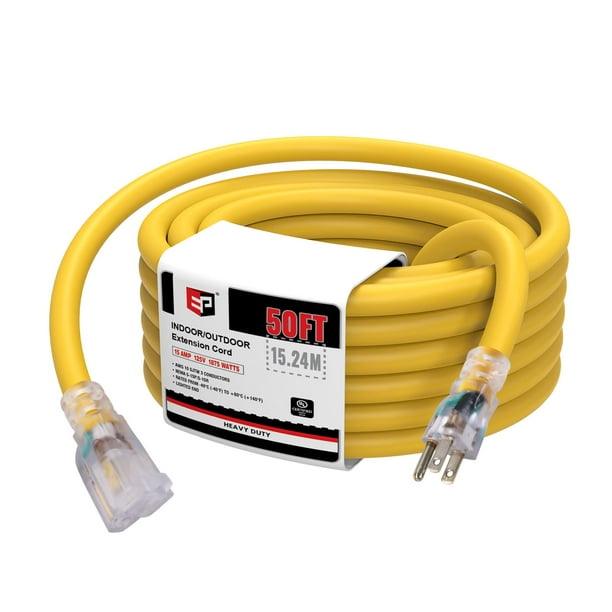 Cable de extensión EP 15 m iluminado para exteriores 10/3 SJTW 15A 125V UL