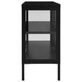 thumbnail image 2 of vidaXL Sideboard Black 105x35x70 cm Steel and Glass, 2 of 5