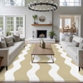 thumbnail image 3 of Light Brown 5x7 Area Rugs for Living Room, Sea Wave Ripple Stripe Non Slip Floor Mat Washable Low-Profile Indoor Carpet for Bedroom, Dining Room, Bathroom, 3 of 9