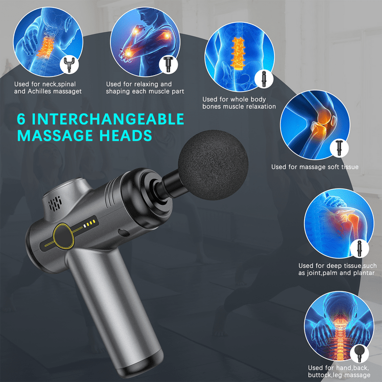 Massage Gun, Portable Deep Tissue Percussion Massager with 20 Adjustable  Speeds