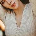 thumbnail image 3 of baomifa-Aromatherapy Necklace Lava Stone Rock Essential Oil Diffuser Locket Pendant Jewelry Set for Women, 3 of 4