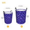 thumbnail image 3 of Fotbe Beautiful Purple Snowflakes Pattern Laundry Basket with Handles, Waterproof Large Laundry Hamper, Wash Bag for Corner Dorm, Rolling Laundry Basket with Handles-Small, 3 of 6