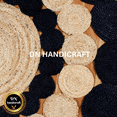 thumbnail image 3 of DN HANDICRAFT Handmade Round Kitchen Rug Indian Natural Jute Rug Geometric Beige and Black Round Area Rug (6x6 Sq Feet), 3 of 5