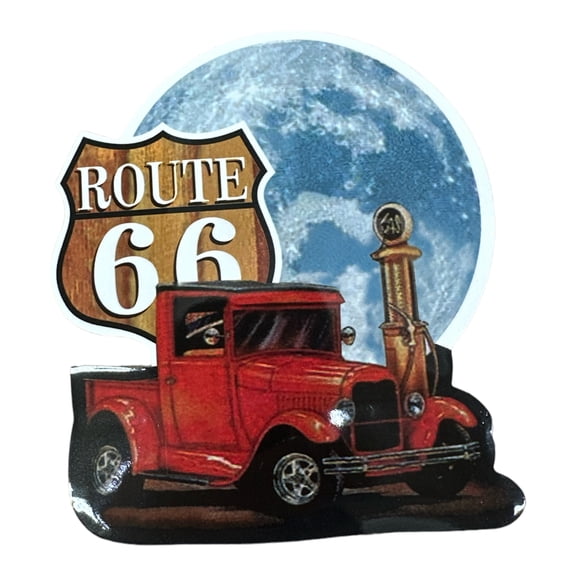 Route 66 Red Truck Magnet
