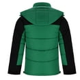 thumbnail image 5 of lkfuzj Men's Puffer Jacket Hooded Winter Coat Warm Thicken Cotton Outerwear Unisex Fashion Long Sleeve Hooded Jacket Zippered Patchwork Collar Warm Bread Padded Coat Tops - Green, 5 of 7