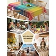 thumbnail image 6 of Colorful Plaid Tablecloth Square Table Cloth 54x54,Waterproof Outdoor Table Cloth Covers Decorative Table Protector,Modern Chic Rainbow Gradient Striped Washable Table Cover for Kitchen Dinning Party, 6 of 8