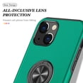 thumbnail image 4 of for iPhone 13 Mini Case, 360° Rotatable Ring Holder Kickstand Dual Layer Military-Grade Drop Tested Protection Support Car Holder Mount Magnetic Absorbing Bumper Phone Case, Darkgreen, 4 of 7