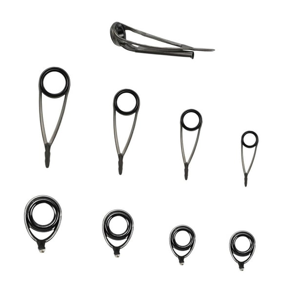 Juego de guías para cañas de pescar, guías portátiles de reparación de puntas de cañas de repuesto Anillos para la reconstrucción de cañas de agua Cola  Guías para cañas de pescar
