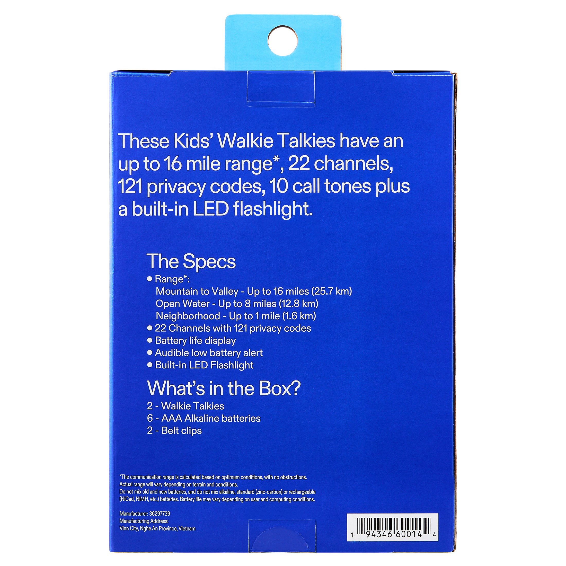 onn Kids' Walkie Talkies 2-Pack with LED Flashlight photo 4