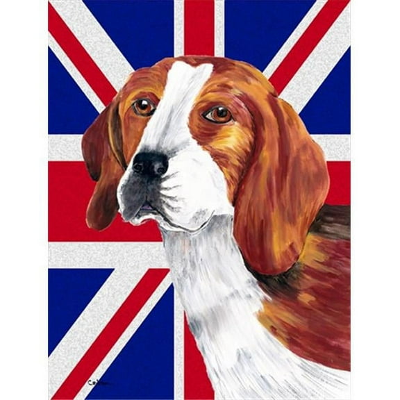 Beagle With English Union Jack British Flag Flag Garden Size