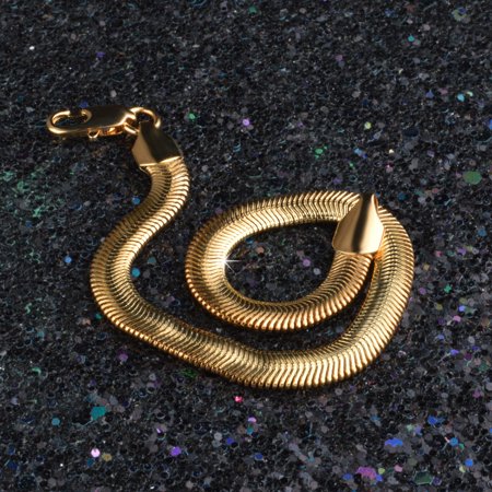 Snake Chain Link Bracelet Male Braslet 14K Yellow Gold Bracelets for Men Women Punk Jewelry Gift