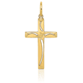 thumbnail image 5 of 14K Solid Yellow Gold Latin Mexican Holy Cross Necklace Religious Chain Pendant Jesus Christ Charm, 5 of 13