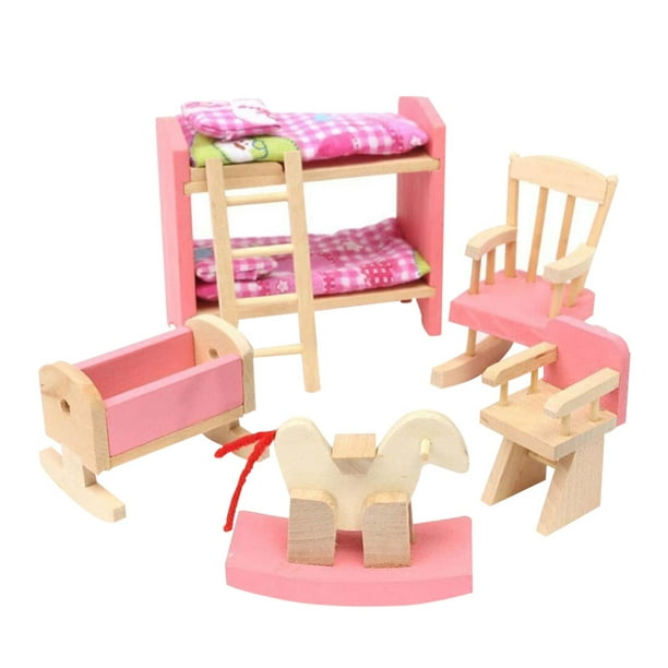 Dollhouse Mini Furniture Set Children Toy Model House Wooden Furniture