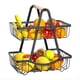 thumbnail image 4 of Cesta de Frutas de Doble Capa con de Madera, Estante de Almacenamiento Multifuncional, Organizador de Encimera, Fruta de Metal Resistente, 4 of 5