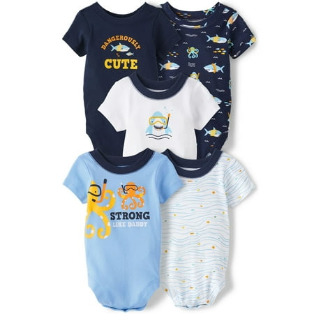 

The Children s Place Baby Boy 5-Pack Short-Sleeve Body Suit Sizes Newborn-24 Months
