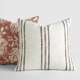 thumbnail image 2 of Noble Linens 2-Pack Decor Throw Pillows Floral Terracotta and Yarn-Dyed Framed Stripe, 2 of 4
