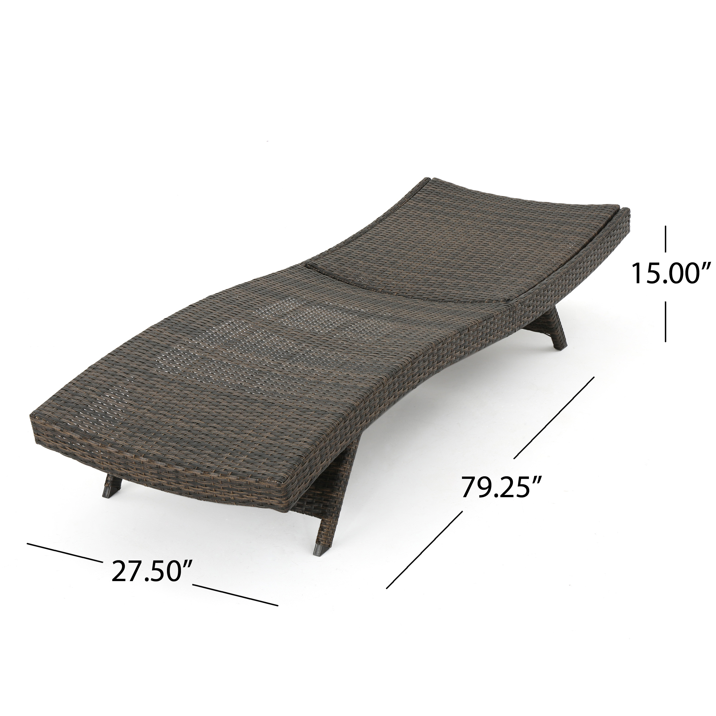 Theresa Outdoor Wicker Chaise Lounge with Aluminum Frame, Mixed Mocha