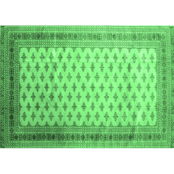 Ahgly Company Indoor Rectangle Persian Emerald Green Traditional Area Rugs, 4' x 6'