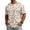 Brown, variant on Happy Halloween Men's Short Sleeve T-Shirt, Cute Ghost Pumpkin Spiderweb Pattern Crew Neck Stylish Autumn Streetwear Tees