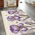 thumbnail image 2 of Area Rugs 2.7'x5', Purple Iris Carpet for Living Room Bedroom Dining Room, Spring Vintage Butterfly Leaves Flowers Beige Throw Kitchen Rugs Non Slip Washable Rectangle Indoor Outdoor Rugs, 2 of 8
