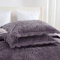 thumbnail image 3 of Luxury Velvet Oversized Embroidered Quilted Bedding Set - Soft & Plush 3-Piece Comforter with Shams for All-Season Comfort, 3 of 7