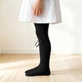 thumbnail image 3 of Bixock Toddler Girls Leggings Warm Knit Pantyhose Tights Footless Elastic Waist Ruffle Bow Solid Color Soft Stretch Dance Training Wear Size 6-12Months, 3 of 6