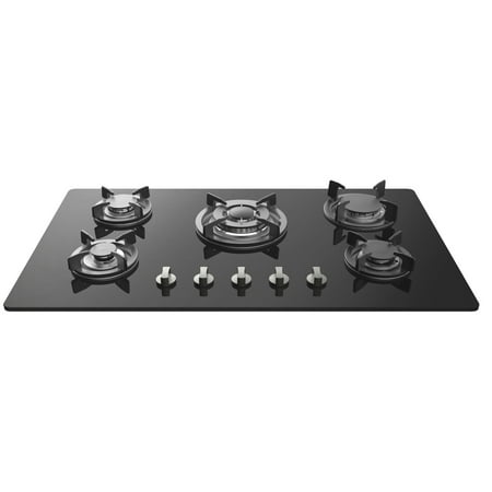 Empava 34  Tempered Glass Built-in 5 Burners Stove Gas Hob Fixed Cooktop
