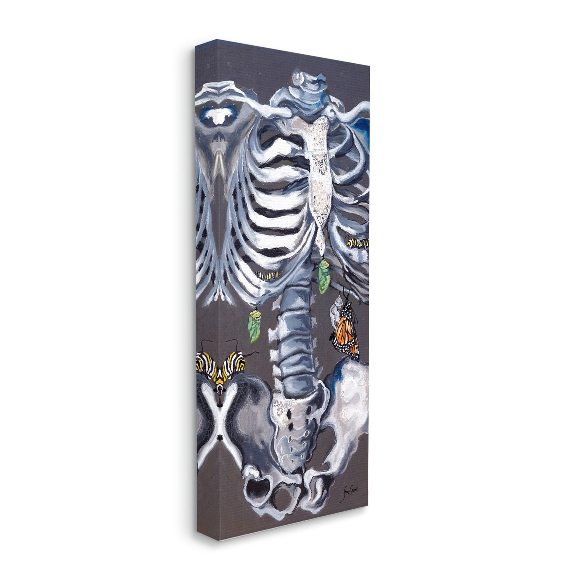 Stupell Industries Spooky Skeleton Crawling Insects Bugs Detailed Painting Painting Gallery Wrapped Canvas Print Wall Art, Design by Stacy Gresell