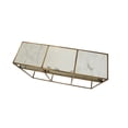 thumbnail image 2 of Riverside Isla Rectangle White Marble and Vintage Brass Console Table, 2 of 4