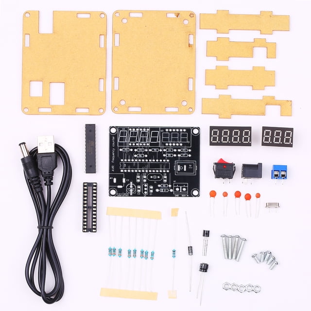 Mediciónelo de 10MHz Medidor de Frecuencia Kit Diy Contador de FRECUENCIA AVR FRECUENCIA CONTADOR DE CONCHA MEDICIÓN DE FRECUENCIA DE FRECUENCIA 0,000 001HZ Resolución