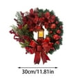 thumbnail image 3 of Bdday 2024 Large Christmas Wreaths For Front Door Artificial Lighted Christmas Wreath With Bow Ribbon Red Christmas Front Door Wreath With Christmas Ball Christmas, 3 of 7