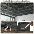 thumbnail image 5 of LooYee 24 Pack Black Ceiling Tiles 24x24 Inch, French Style 3D Decorative Ceiling Panels 2x2Ft PVC Waterproof Washable Plastic Material, Cover 96 Sq.Ft, 5 of 8