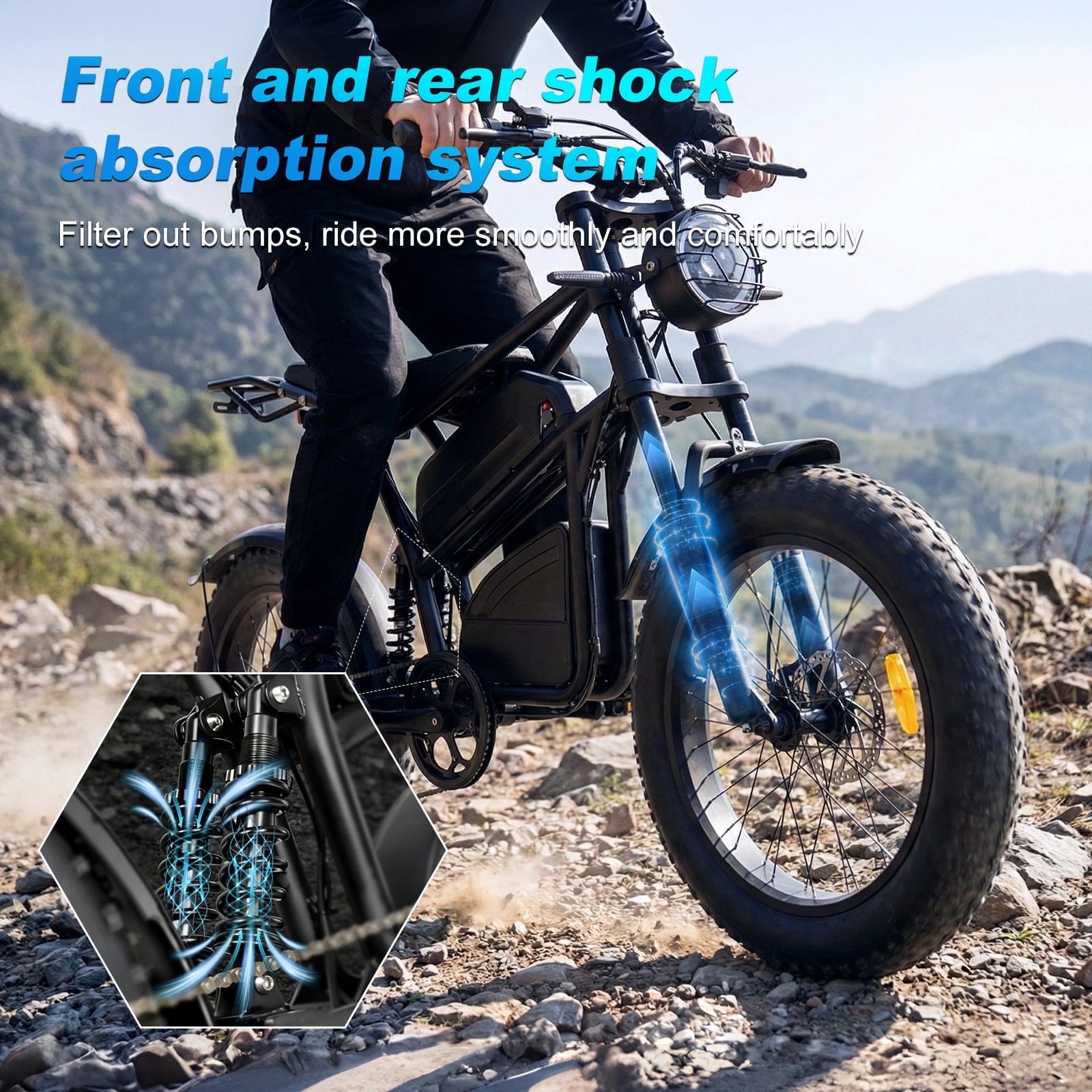 Smartravel Electric Bike for Adults ,1200W Peak Motor 20MPH 45+ Miles 48V 18.2Ah Removable Battery, 20"x4" Fat Tire 7-Speed Mountain Commuter Ebike ,UL 2849