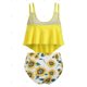 thumbnail image 2 of Conjunto Tankini de superposición de contraste de girasol talla grande Rosegal Tankinis, 2 of 5