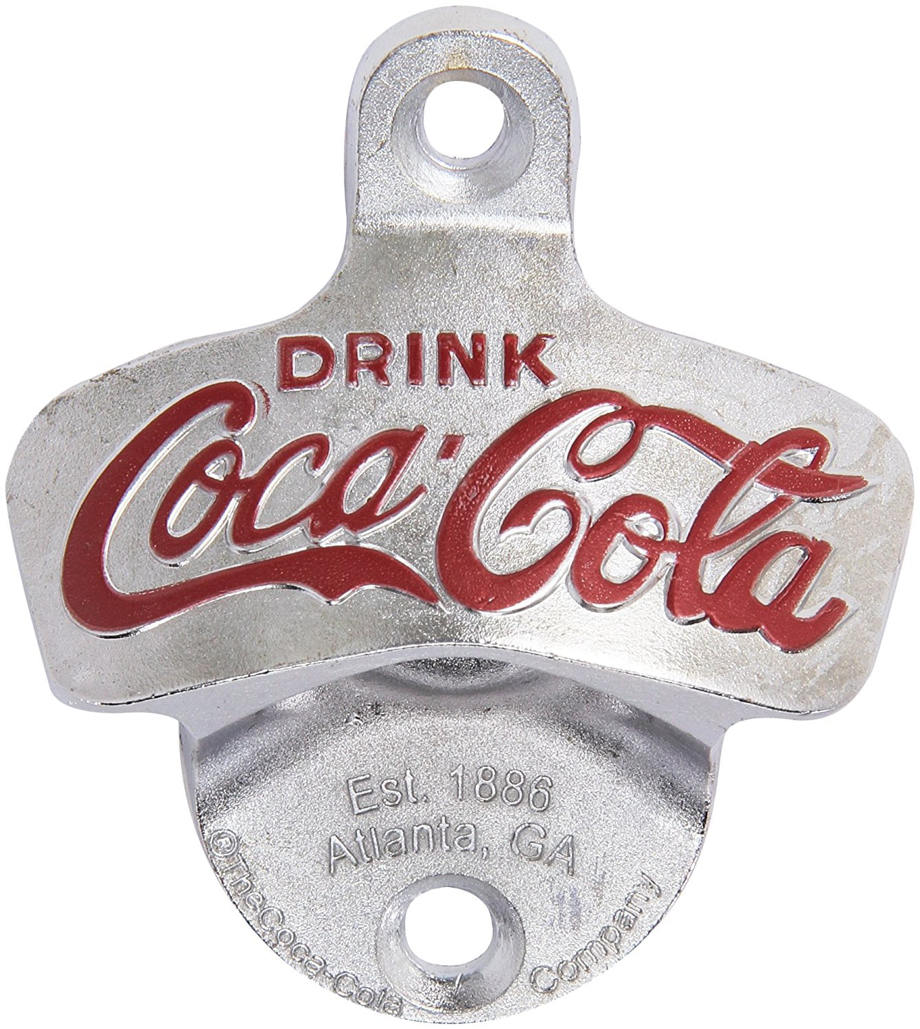 TableCraft Coca-Cola Wall Mount Bottle Opener with Cap Catcher