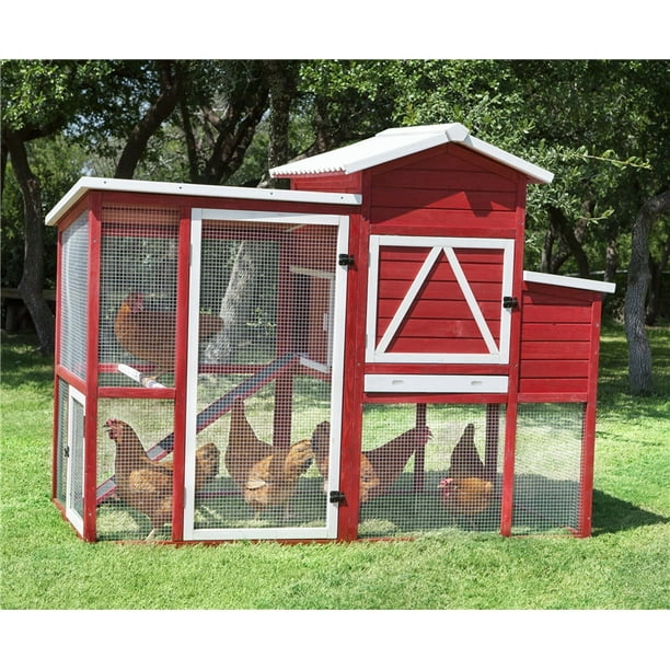 PETMATE 40079 Chicken Coop, 5 to 7 Chickens Capacity, Red