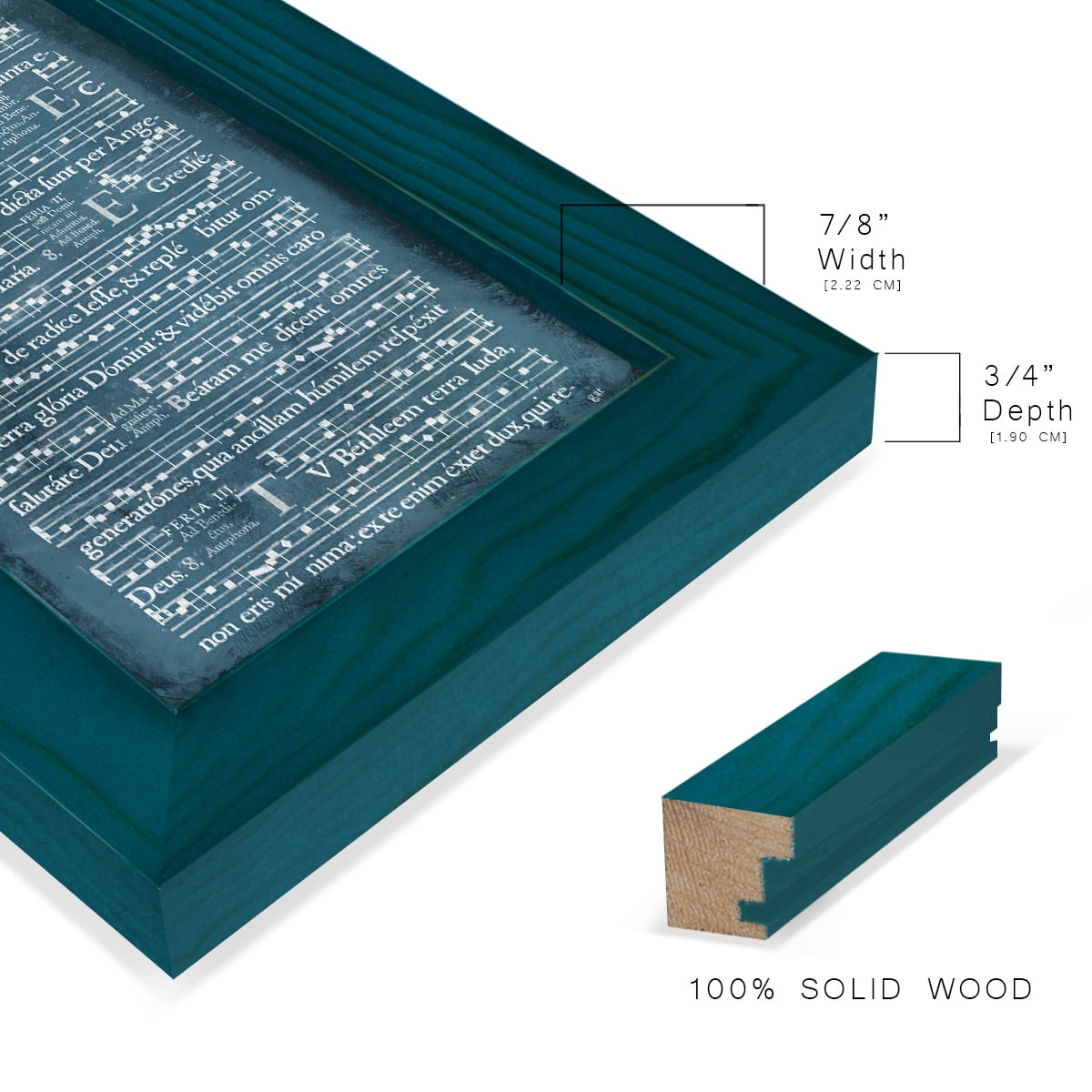 Graphic Songbook II - Framed Print w/glass - Ocean Blue