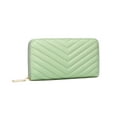 thumbnail image 5 of Daisy Rose RFID Blocking Unisex Quilted Zip Around Card Holder Wallet, Pistachio, 5 of 6