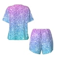 thumbnail image 5 of Picia Multicolor Glitter Pajamas Sets for Women Soft Short-Sleeved Pjs with Lounge Shorts Two Piece Sleepwear-Small, 5 of 9
