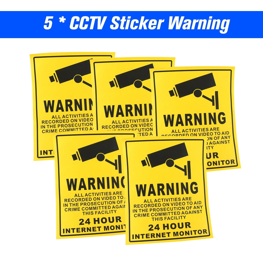 1 x 200mm WARNING Safety Camera Recording Warning Stickers-CCTV Sign-Car,Taxi