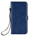 thumbnail image 2 of For iPhone 11 Pro Phone Case Full Coverage Dustproof Anti-Scratch Anti-Fingerprint Kickstand Card Slots Wave-dot Pattern Design Convenient Wrist Strap PU Leather Luxury Wallet Cover,Blue, 2 of 7