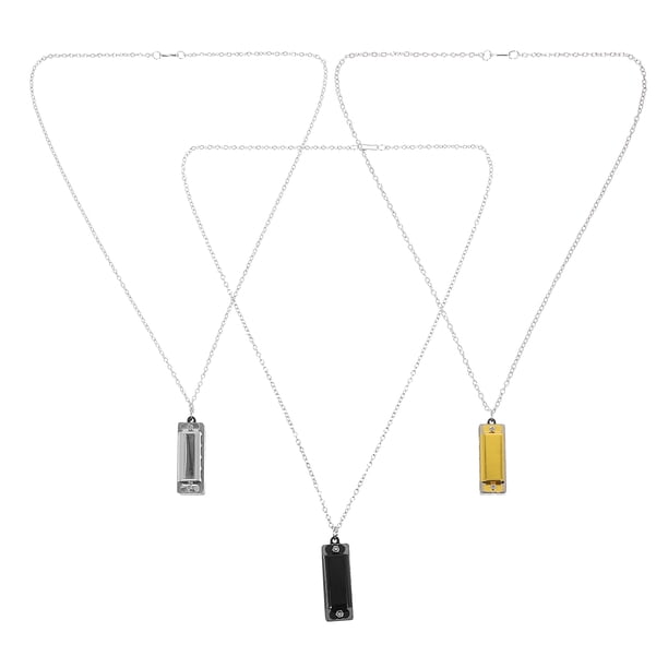 Collar de armónica para niños (3 unidades), 4 agujeros, 8 tonos, instrumento musical para bebés, estudiantes y principiantes, colgante portátil para recuerdos de fiestas musicales.