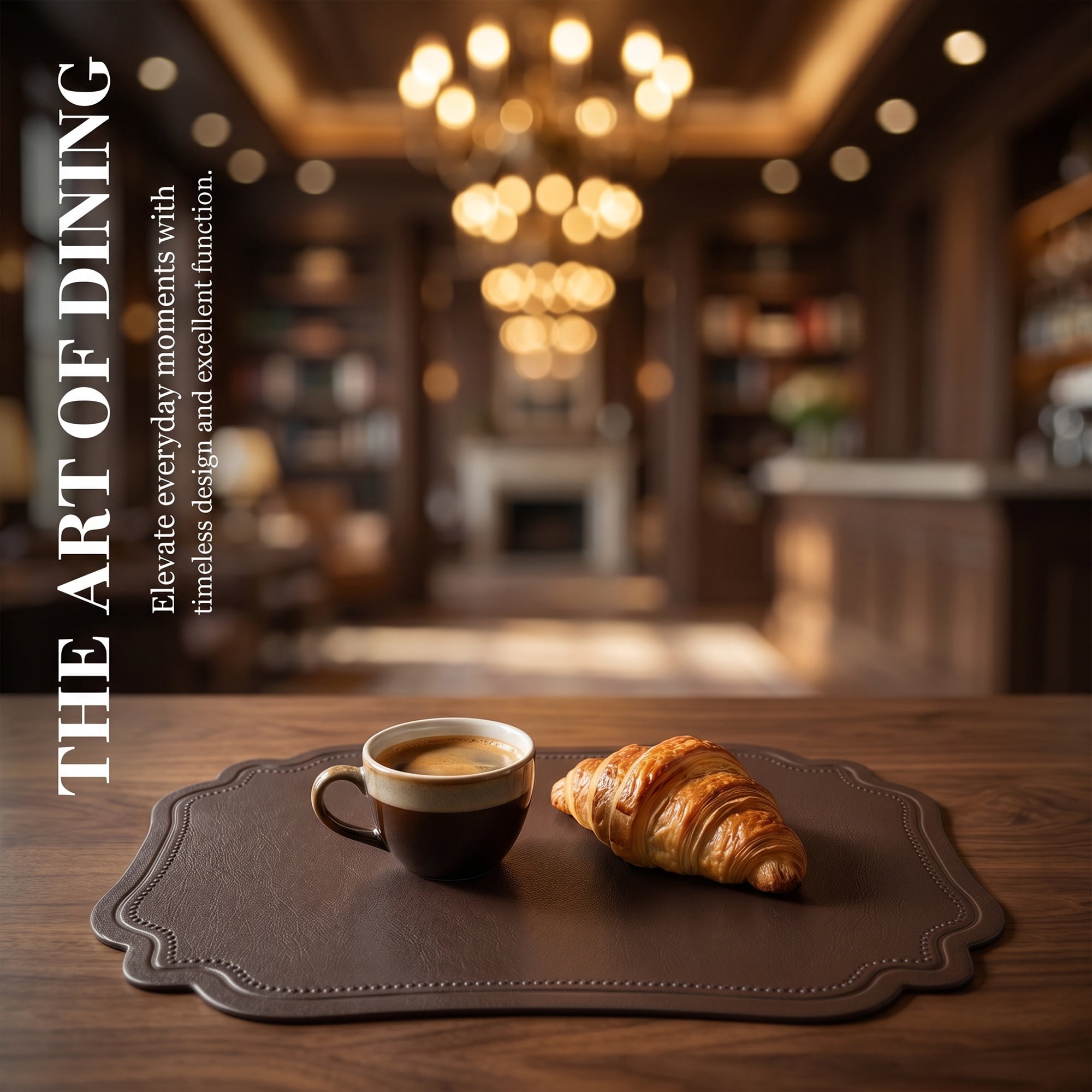 Unique Bargains Set of 6 Solid Placemats Leather Placemats for Kitchen Dining Coffee