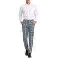 thumbnail image 2 of Lars Amadeus Men's Checked Prom Trousers Formal Plaid Suit Pants, 2 of 6